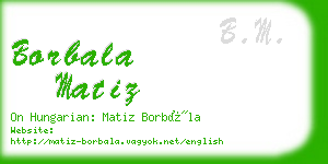 borbala matiz business card